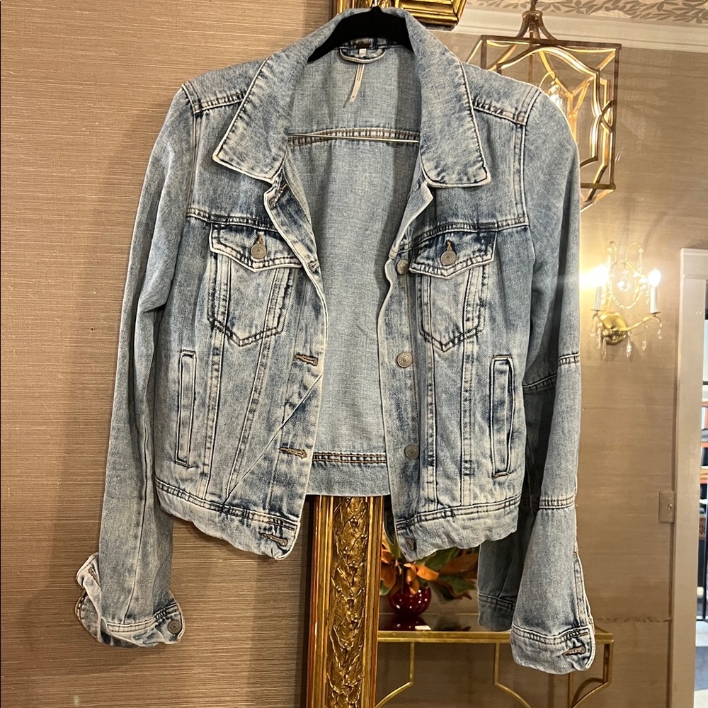 Free People Light Blue Jean Jacket